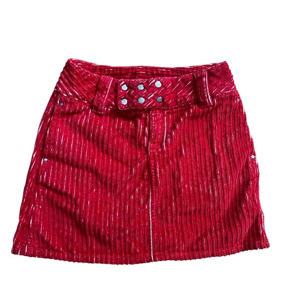 Diesel Kids Red Corduroy Skirt, size 8 - Picture 1 of 6
